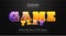 Game play editable text effect with rambow colour vector