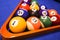 Game of pool , billiard , snooker alls cue with close up