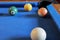 Game of pool , billiard , snooker alls cue with close up