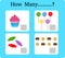 Game for precounting, school children, game for kids, Learning mathematics, Educational a mathematical game, how many