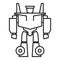 Game robot transformer icon, outline style