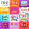 Game room vector kids playroom banner in cartoon style for children play zone decoration illustration set of childish