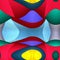 Game of shapes series. Abstract Modern Art background. Arrangement of vibrant painted abstract shapes on the subject of creativity