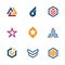 The game of star success business company logo icon set