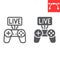 Game streaming line and glyph icon, video games and stream, live stream sign vector graphics, editable stroke linear