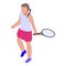Game tennis player icon, isometric style