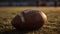 Game time, A close-up of an American football on the field of play