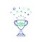 Game trophy line icon, champion award, first place reward, contest goblet prize