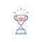 Game trophy line icon, champion award, first place reward, contest goblet prize