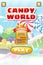 Game UI Candy World Match 3 set game buttons, and elements interface game design resource bar for games cartoon style