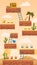 Game UI Scene In Desert With Floating Platform And Game Asset