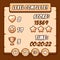 Game wood level complete icons buttons