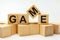 GAME - word from wooden blocks