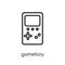 gameboy icon. Trendy modern flat linear vector gameboy icon on w