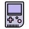 Gameboy joystick icon, outline style