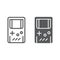 Gameboy line and glyph icon, leisure and play, game console sign, vector graphics, a linear pattern on a white