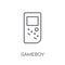 Gameboy linear icon. Modern outline Gameboy logo concept on whit