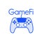 GameFi technology icon symbol. Blockchain game. Video game on blockchain technology.