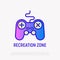 Gamepad gradient thin line icon. Symbol of recreation zone. Vector illustration