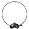 Gamepad or joypad black color and circle shape frame made from cable design