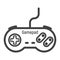 Gamepad line icon, console and joystick