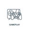 Gameplay icon. Monochrome simple line Game Element icon for templates, web design and infographics