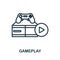 Gameplay line icon. Monochrome simple Gameplay outline icon for templates, web design and infographics