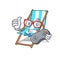 Gamer beach chair mascot cartoon