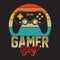 Gamer boy vintage gaming t-shirt design