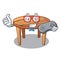 Gamer cartoon wooden dining table in kitchen