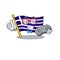 Gamer flag greece character shaped the cartoon