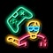 gamer gaming neon glow icon illustration