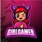 Gamer girl mascot esport logo design