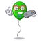 Gamer green ballon with cartoon ribbons beautiful