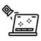 Gamer laptop icon outline vector. Computer pc