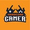 Gamer logo, hardcore gamer concept - vector