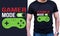 Gamer Mode on -Funny gamer t-shirt design