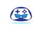 Gamer robot head console symbol vector logo design illustration on white background