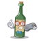 Gamer wine bottle character cartoon