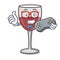 Gamer wine mascot cartoon style