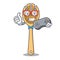 Gamer wooden fork mascot cartoon