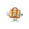Gamer work suitcase cartoon character with mascot