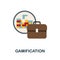 Gamification flat icon. Simple sign from collection. Creative Gamification icon illustration for web design
