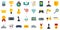 Gamification icons set flat vector isolated