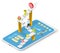 Gamification interactive content, vector isometric illustration. Consumers engagement, customers attraction with rewards