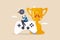 Gamification, marketing strategy for customer to achieve target and win the prize, reward or challenge to keep customer engagement