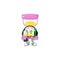 Gaming cartoon sandglass with character mascot shape.