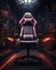 Gaming chair, comfortable leather red and black gaming chair, Generative AI