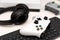 Gaming console and wireless controllers