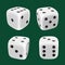 Gaming dice. Realistic geometrical cube with six sides gambling symbols for casino players success random choice for